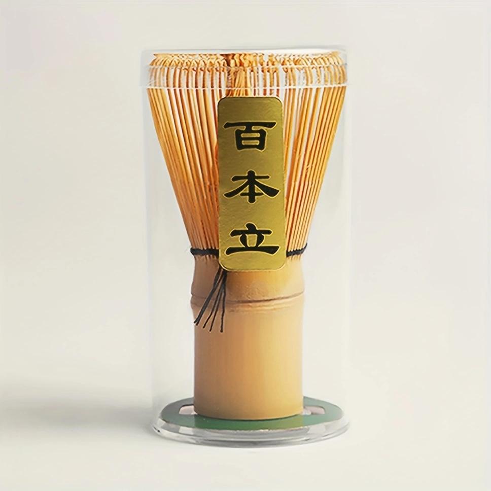 Golden Bamboo Matcha Whisk, 100 Prongs Traditional Japanese Chasen Stirrer