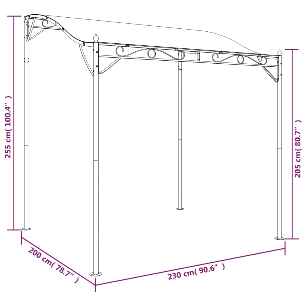Vidaxl Zadaszenie, Kremowe, 2X2,3 M, 180 G/M², Tkanina I Stal