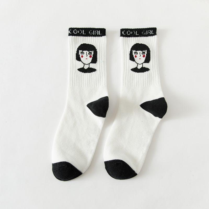 Lolita Skateboard Cotton Socks Women Cute Pattern Hip Hop Crew JK Socks Funny Novelty White Socks Cool Harajuku Designer Socks