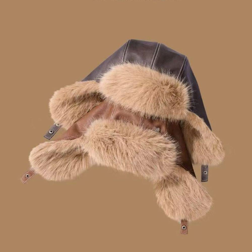 Beanie Caps Winter Pilot Hat Windproof Plush Hat Simple Cycling Lei Feng Hat  Biking