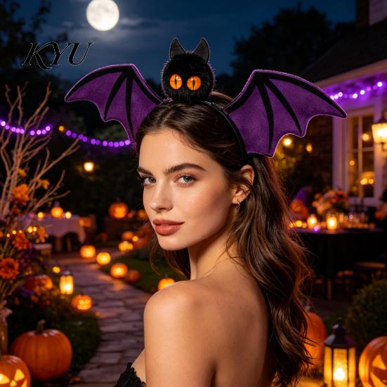 Felt Bat Headband for Cosplay Halloween Hairband, Plush Wing Gothic Style Headband, Hair Accessories Costume Party Women And Girls Hairband