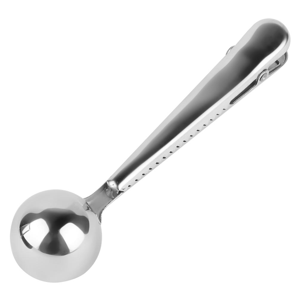 Кофейная ложка для размешивания 2 в 1 из нержавеющей стали мерная ложка для размешивания с уплотнительным зажимом для кухонной кофейной мерной ложки