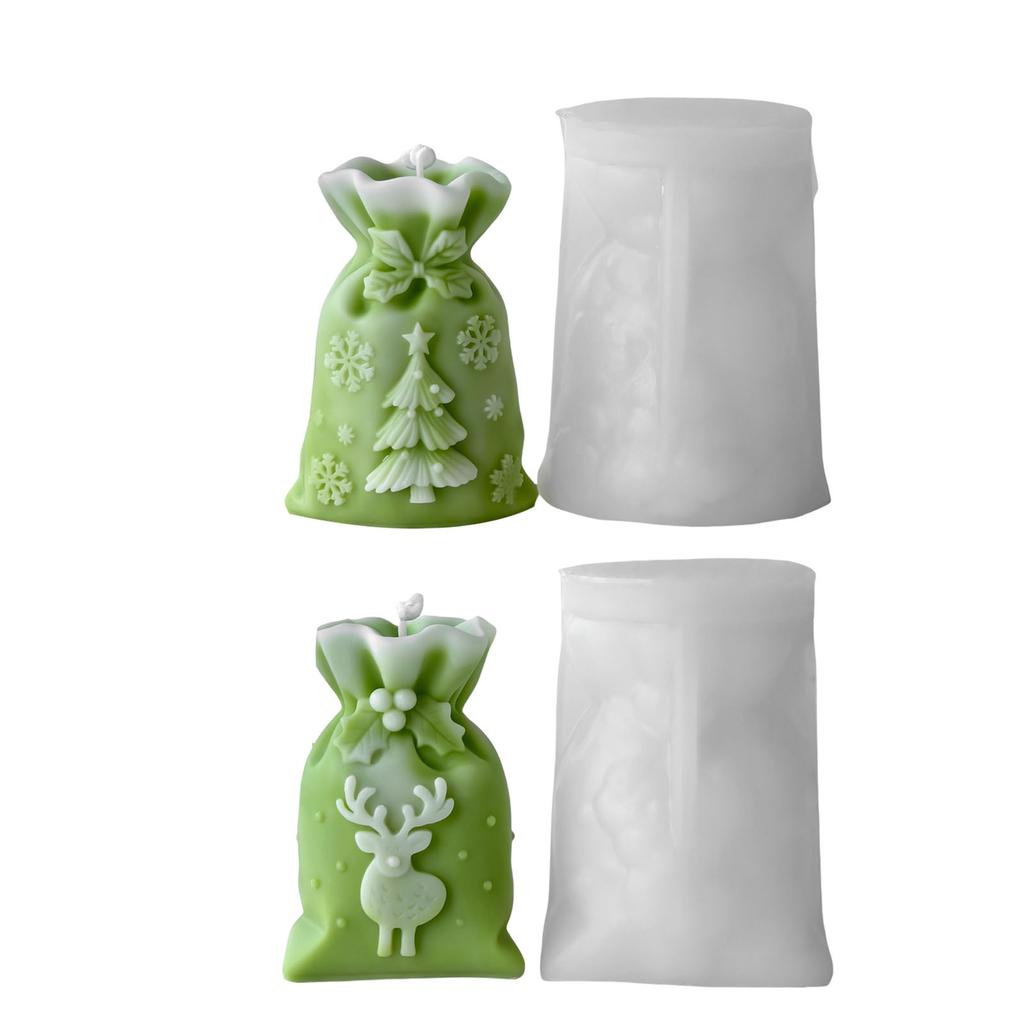 Christmas Gift Bag Silicone Candle Mold Candy Bag Shape Silicone Mold Baking Tool For Epoxy Resin Candle Soap Chocolate