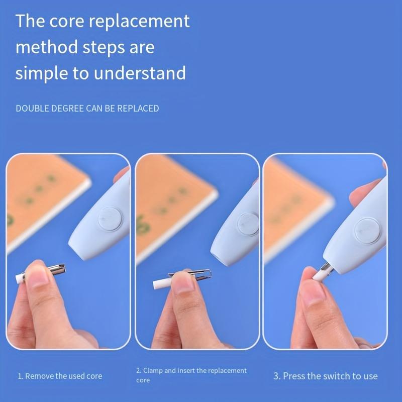 1 электрический ластик с 10 запасными картриджами, подходит для индивидуальных студенческих набросков, автоматический ластик, чистый и бесшовный, без батареек