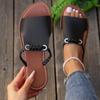 Fashion 2024 Summer New Outwear Women Large Slippers Fashion Open Toe Solid Color Sexy Versatile Comfortable Women's Single Shoes
