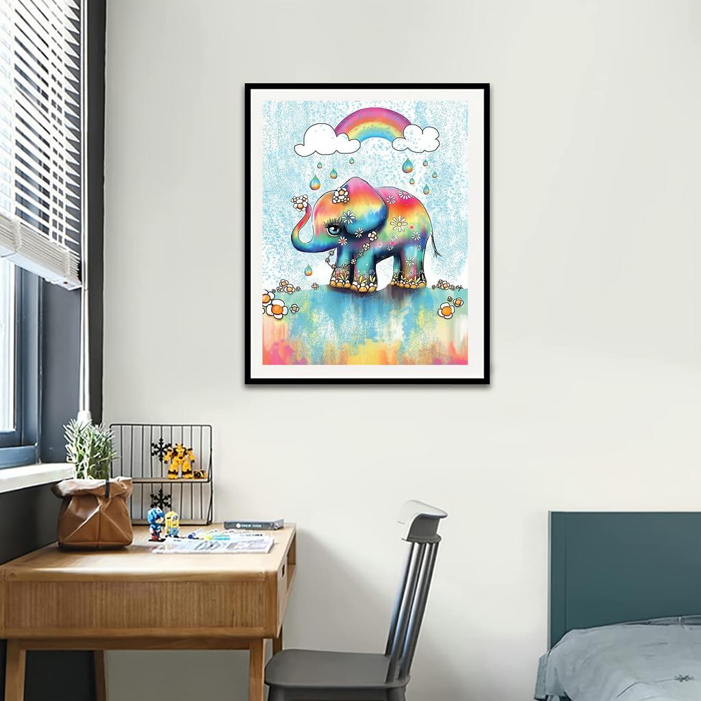 5D DIY Алмазная картина Красочная картина со слоном Набор для вышивки крестом Мозаика Алмазная вышивка Роза Полный круглый/квадратный дрель Украшение дома