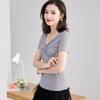Spring Korean Style Women's Fashion V-neck Mesh Short-sleeved T-shirt Women's Ins Trendy Shirt
