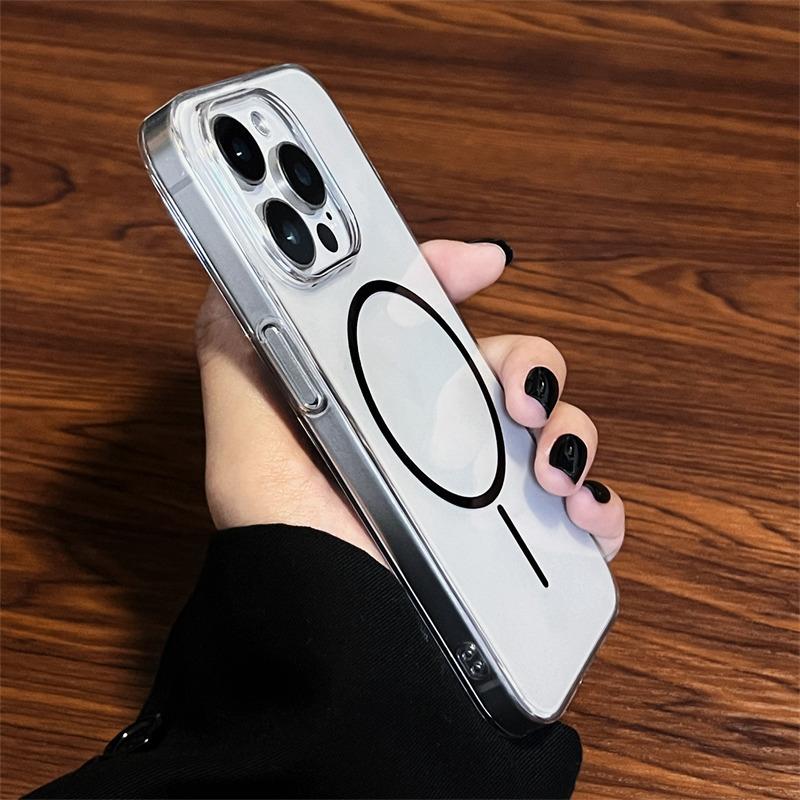 Ультратонкий прозрачный магнитный чехол HD для iPhone 16/15/14 Plus/13/12 Pro Max | Беспроводная зарядка MagSafe и противоударный защитный чехол
