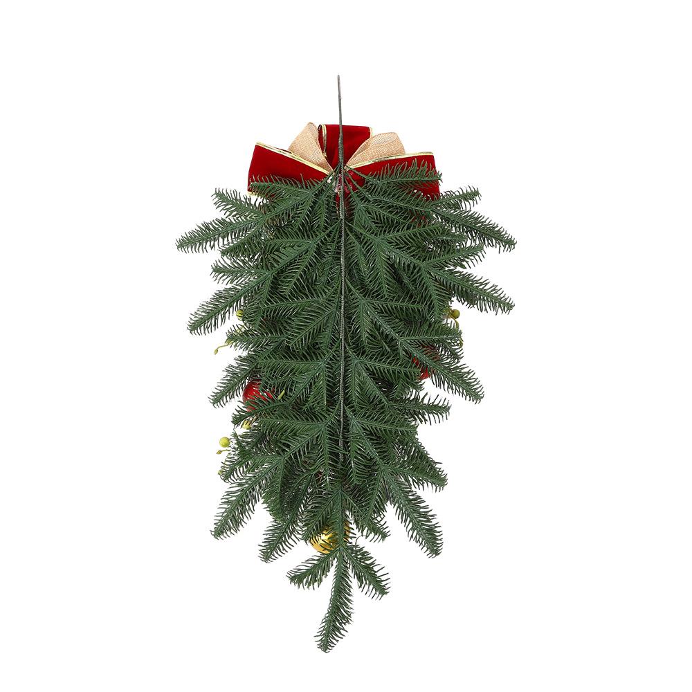 Upside Down Christmas Tree Door Hanger - Festive Greenery for Mall, Hotel, and Shop Window Decorations