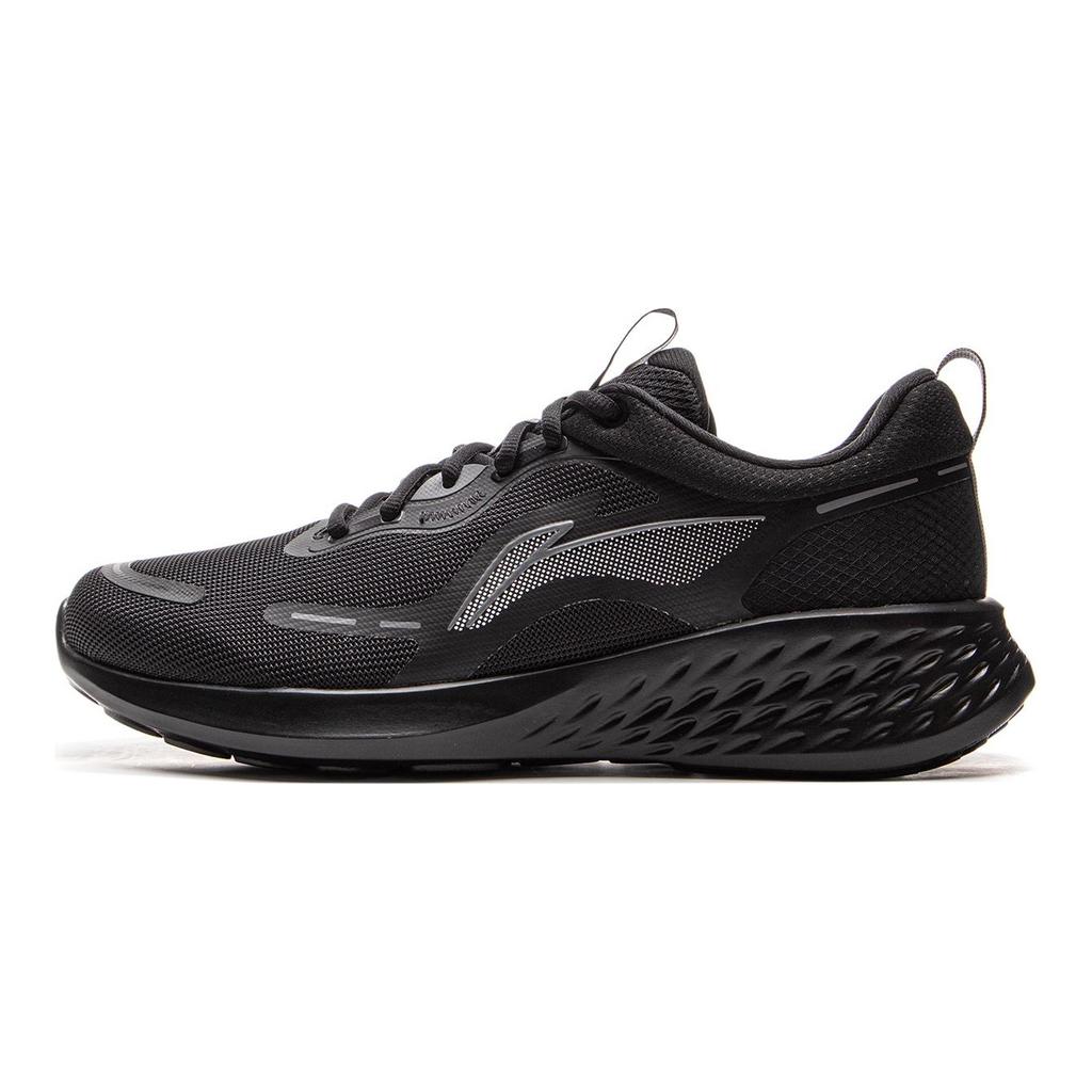 Li Ning Амортизирующие Нескользящие Низкие Повседневные Беговые Кроссовки Мужские Черные ARSV067-2
