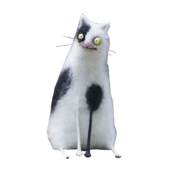 Шерстяной войлок Фамильяры Причудливые войлочные украшения ручной работы Капризные куклы кошки/опоссума Коллекционная фигурка животного для декора стола, полки, столешницы