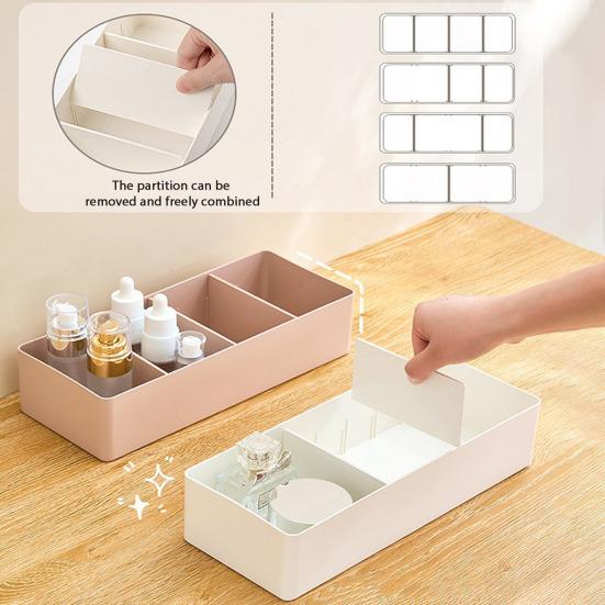 Adjustable Drawer Divider Box Multi-Compartment Drawer Organizer Desk Storage Box with Removable Dividers for Cosmetics Snacks