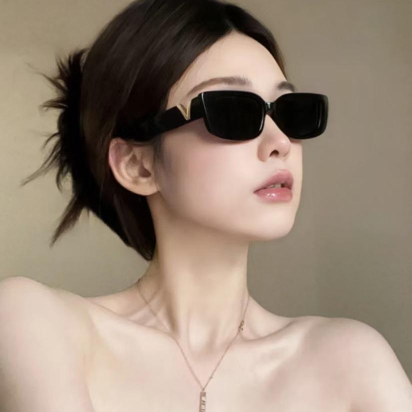 V Маленькие Солнцезащитные Очки Женские Хип-Хоп Квадратные Очки, Уличные Солнцезащитные Очки