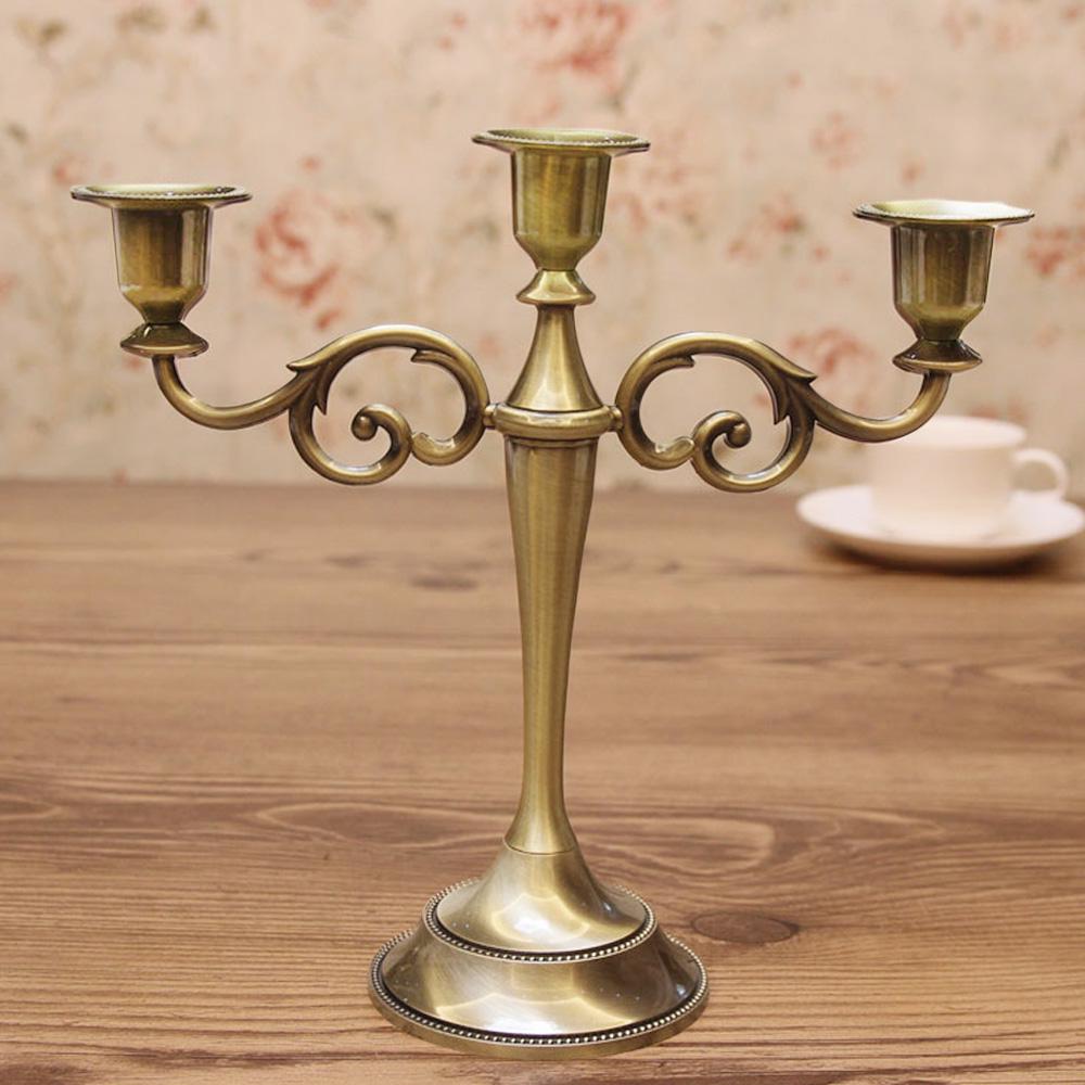 Антикварный подсвечник с 3 руками, подсвечник, канделябр для домашнего отеля, свадебного бара