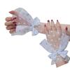 Silver Glitter Bow Embellished Arm Sleeve For Nail Photography Elegant Chiffon Accessory With Elastic Fit