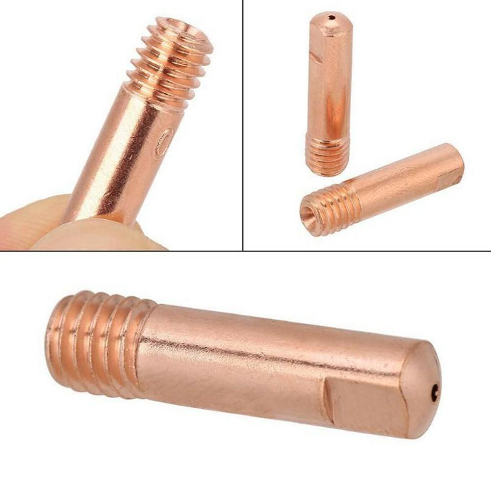 10xMB-15AK M6*25mm MIG MAG Welding Torch Contact Tips Aperture Gas Nozzle Copper