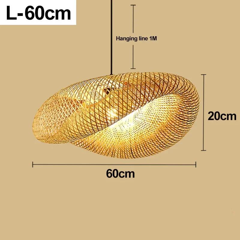 Светодиодная подвесная лампа, потолочная люстра, плетеные светильники из бамбука для гостиной, столовой, абажур из ротанга ручной работы в современном искусстве для ресторана