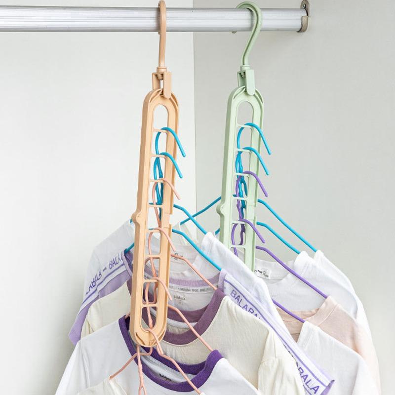 Space Saving Magic Clothes Hangers Closet Organizer Multi-Functional Storage Hanger 9 Hole Hanger