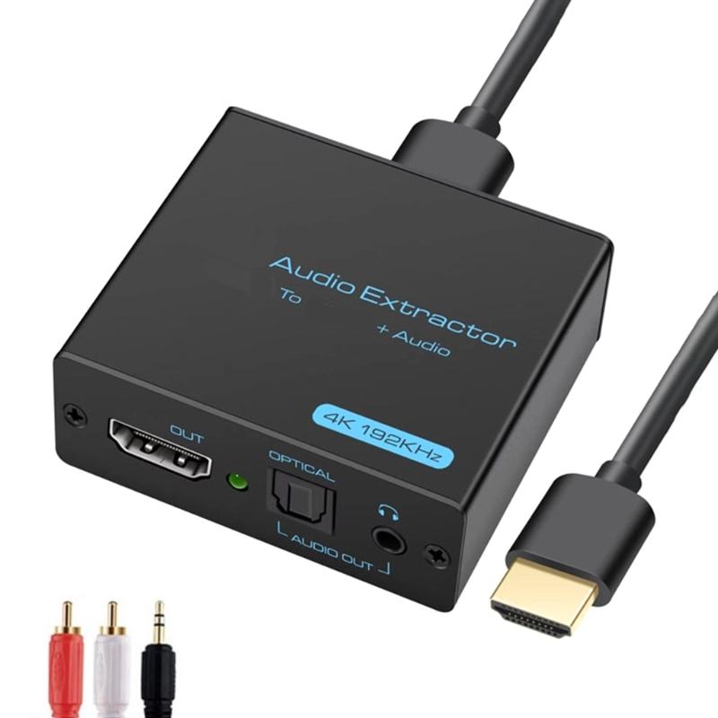 HDTV Sound Extractor 4K HDTV To 3.5mm Sound Adapter Splitter Converter Support HDCP Digital 5.1 for PC Laptop