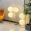 Nordic Floor Lamp Chrome Metal White Acrylic Ball Lamp Creative Cream Style Decoration Bedroom Study Model Room Desk Lamp