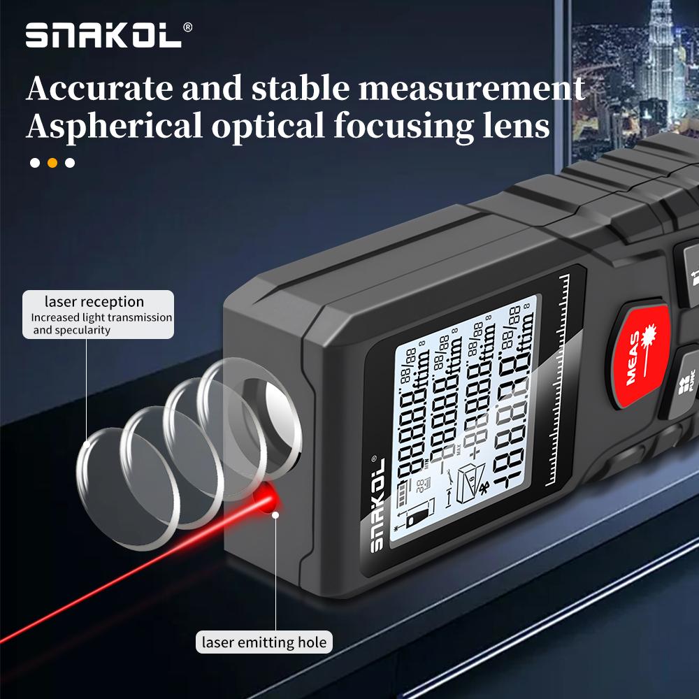 Snakol Laser Distance Meter 50m 70m 100m 120m Rangefinder Digital Range Finder Trena Roulette Ruler Distance Measuring Tape