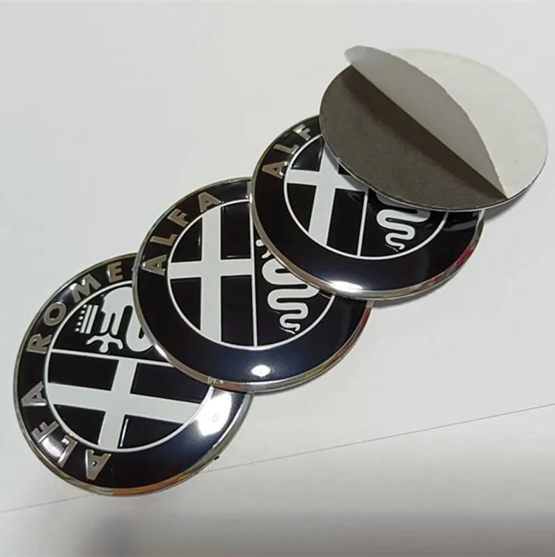 USLT7 Car Front Hood Rear Trunk Badge Steering Wheel Hubcap Sticker For Alfa Romeo Giulia MiTo Stelvio Giulietta GT 159 147 156