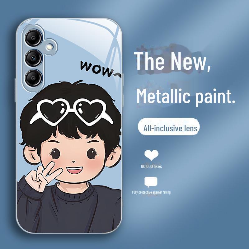 Креативный чехол из жидкого стекла для пары для Samsung A32, S21, S30, A23, A25