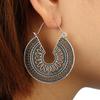 Women C Shape Hollow Hoop Earrings Vintage Party Club Pub Cocktail Jewelry Gift