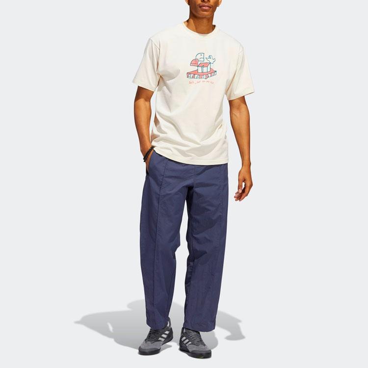 Adidas Originals Set in Sleeve T Shirt Unisex Gray White HC2192