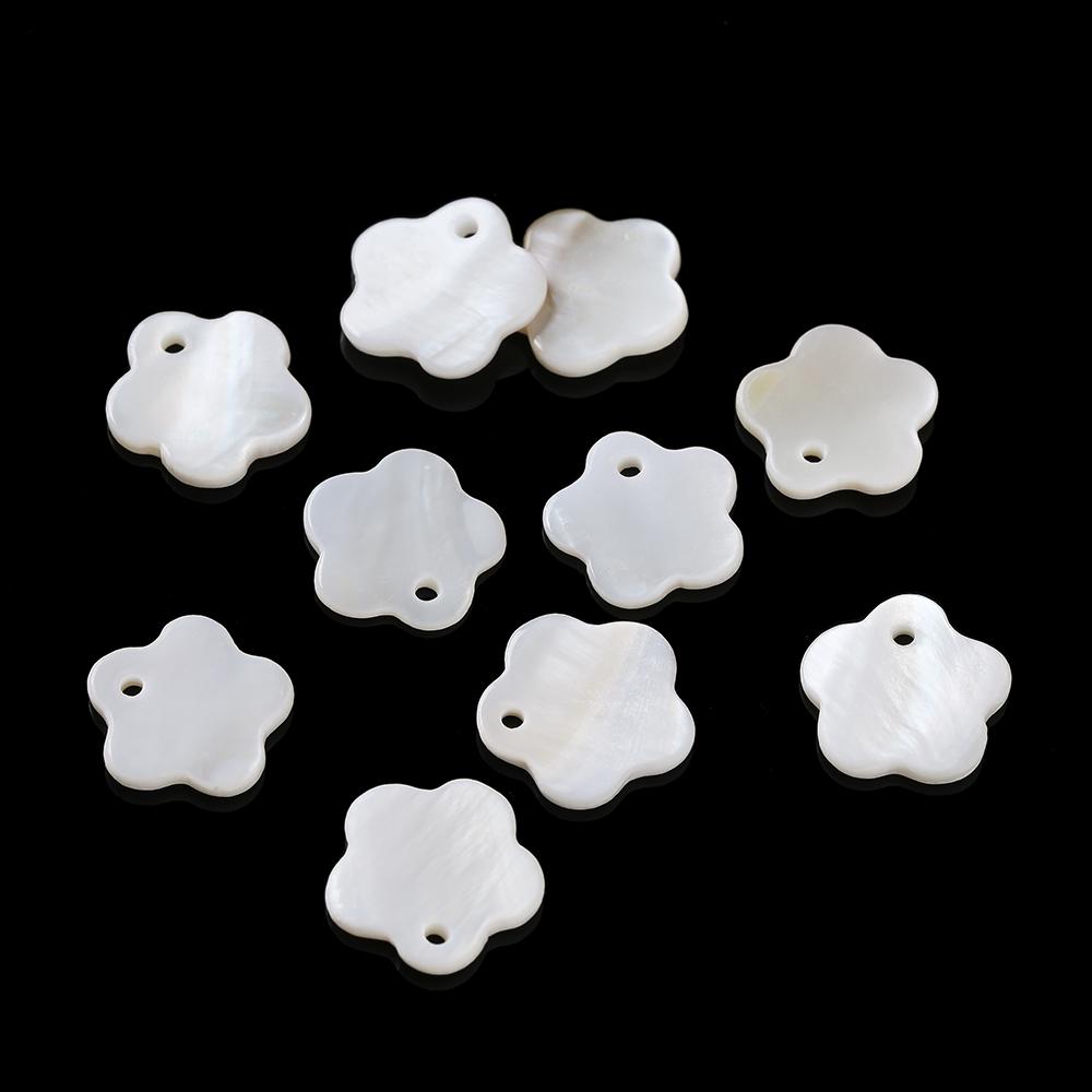 10pcs Natural Pearl Shell Pendant Heart Star Shaped Artificial Pearl Shell Charms for DIY Necklaces Jewelry Making Accessories