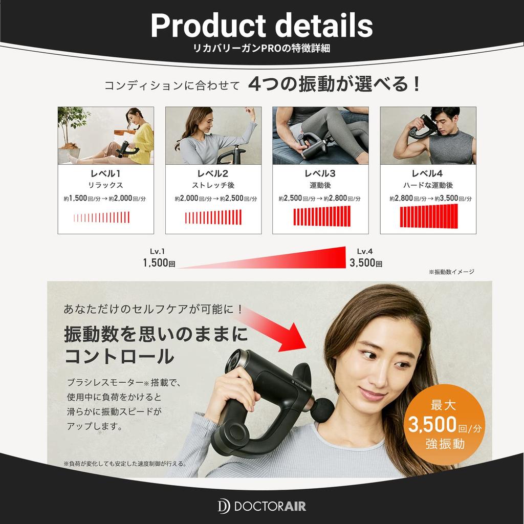 Официальный магазин Doctor Air Recovery Gun PRO Основной блок Расширенная поддержка 2-летний комплект Представлен на семинаре Ariyoshi Кейс для хранения Fascia Release Handy Gun