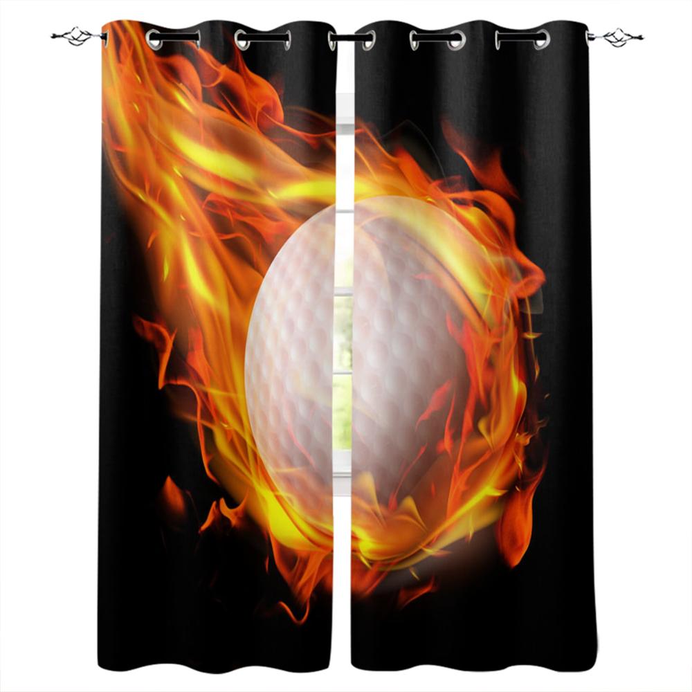 Баскетбольное пламя, оконная занавеска, домашний декор, шторы для гостиной, спальни, кухни, дверная занавеска