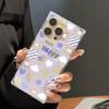 Square Back Tube Protection Clear Case For iPhone 14 Pro Max 12 13 16 ProMax 11 15 Plus Anti-Oxygen,Grid Love Pattern Casing