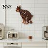 Quiet Wall Clock Pooping Dog Clock, Wooden with Swinging Pendulum, Silent Non Ticking Living Room for Home Office, Gift Lover Pet