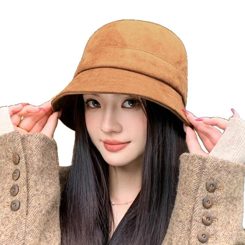 New retro suede bucket hat casual versatile washbasin hat source directly from the manufacturer