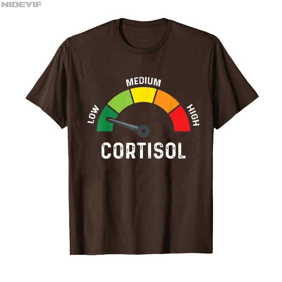 Cortisol Low Level Meme Printed Tshirt 2026 Summer New Unisexs Cotton Modern Cool Casual Fun Y2K Oversized Heavyweight Tshirt
