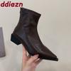 Fashion Fashion Stretch Women Ankle Boots With Heels Shoes Pointed Toe Ladies Modern Short Boots Female Zippers Shoes Pumps