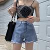 Comfortable Skinny Fashionable and Versatile Design Sense Denim Shorts Female Summer High Waist A-line Thin Broken Holes Super Short Pants Sub Thin