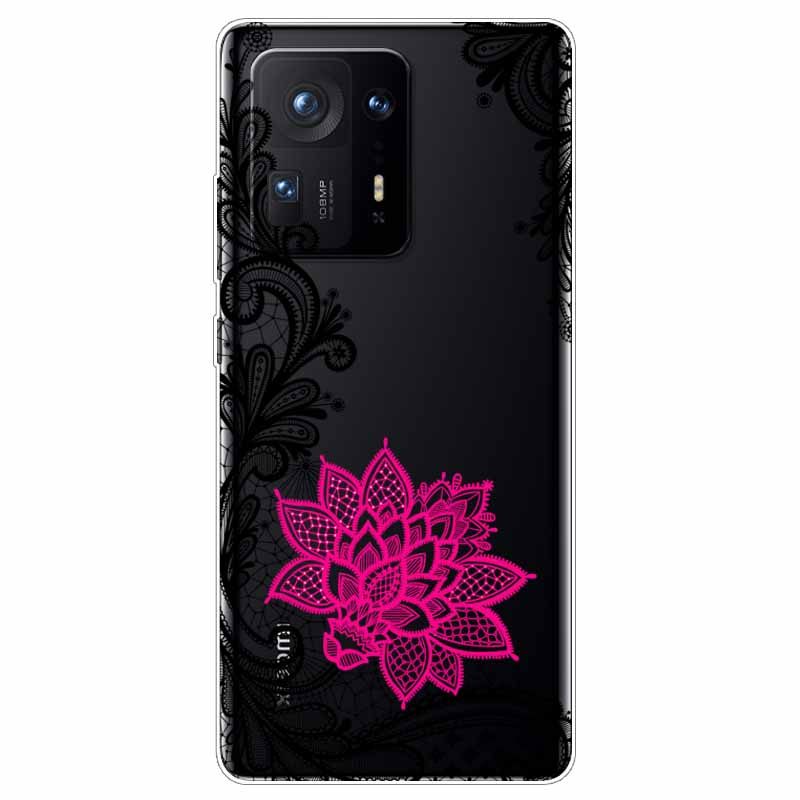 Мягкий прозрачный чехол для телефона Xiaomi Mix 4 Чехол Красивый Цветок ТПУ Силиконовый Задние Чехлы для Xiaomi Mi Mix 4 Чехлы Mix4 Прозрачный