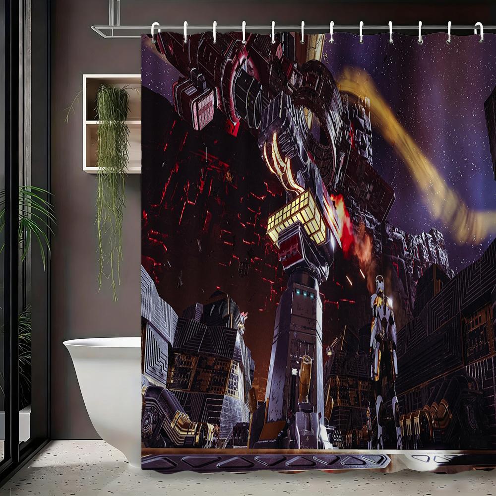 Spider-Man Urban Cityscape Waterproof Shower Curtain For Superhero Bathroom Decor