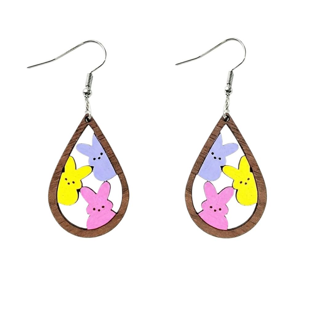 Easter Egg Dangle Earrings Lightweight Polymer Clay Handmade Drop Earrings with Hook Fastening Suitable for Daily Wear and Special Occasions
