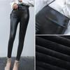 Autumn and Winter New PU Non-split Leather Pants Plus Fleece Thickened Women's High-waisted Elastic Leggings To Wear Slim Slim Foot Pants