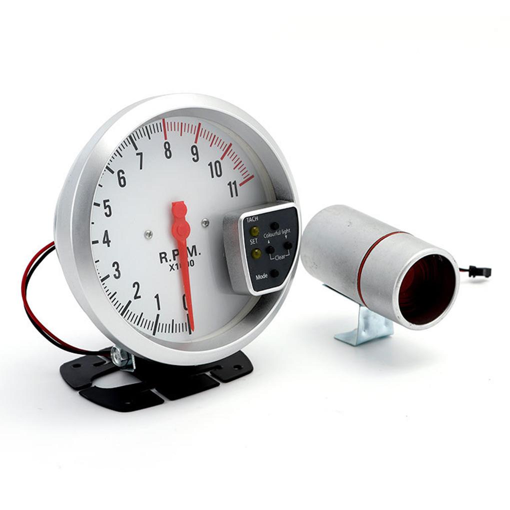 Универсальный 5-дюймовый 12V тахометр для автомобиля, грузовика, мотоцикла, скутера, с цветной подсветкой, регулируемый измеритель скорости вращения, модификация