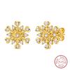 Golden Color Earrings 925 Silver Bow Four Leaf Clover Ear Stud Star Moon Earrings For Women Fine Party Birthday Jewelry