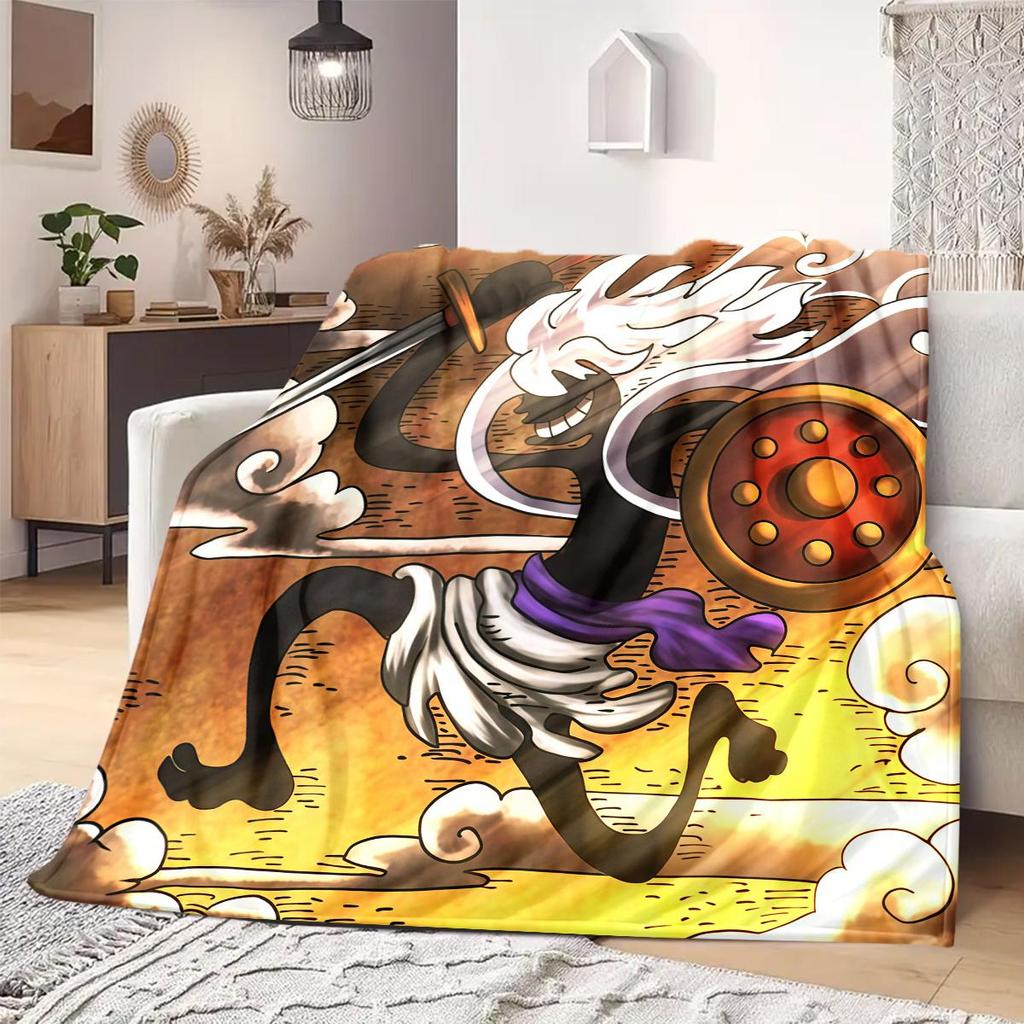 ONE PIECE Monkey D. Luffy Print Blanket Warm Comfortable Flannel Blanket Suitable for Bedrooms,Sofas, Beds,Chairs -QIAO97