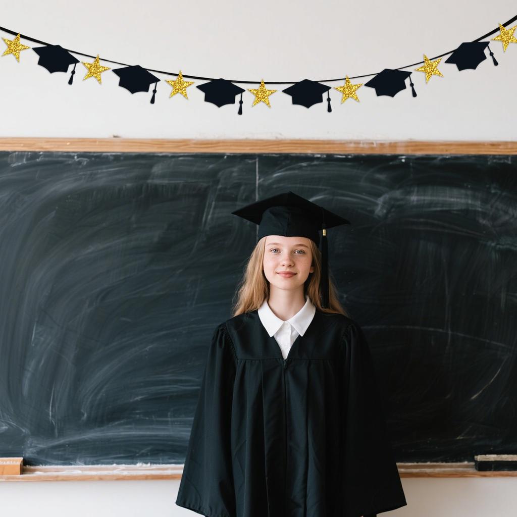 Выпускной сезон вечеринка украшения вытяните флаги для выпускного фото украшения выпускной вечер