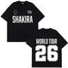 Футболка с принтом Shakira 26 World Tour Унисекс Унисекс Певица Графический Принт Круглый Вырез Короткий Рукав Мягкий Хлопок Ретро Повседневная Уличная Одежда Топы