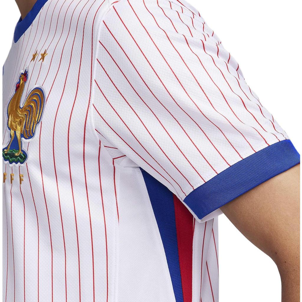 Nike Полосатый круглый вырез с логотипом и короткими рукавами, мужские футбольные майки, синие FJ4273-100