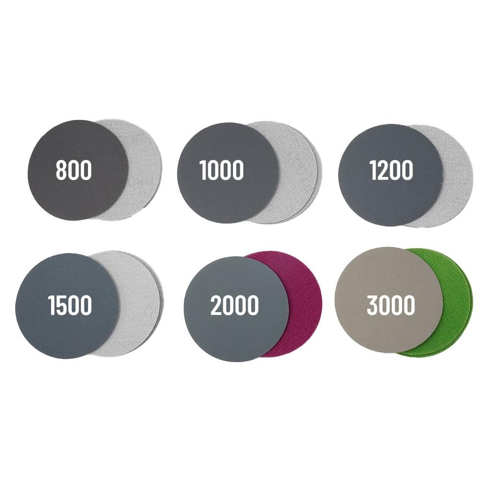 3in 75mm Sandpaper 60pcs/set 800-3000 Grit Accessories Hook&Loop