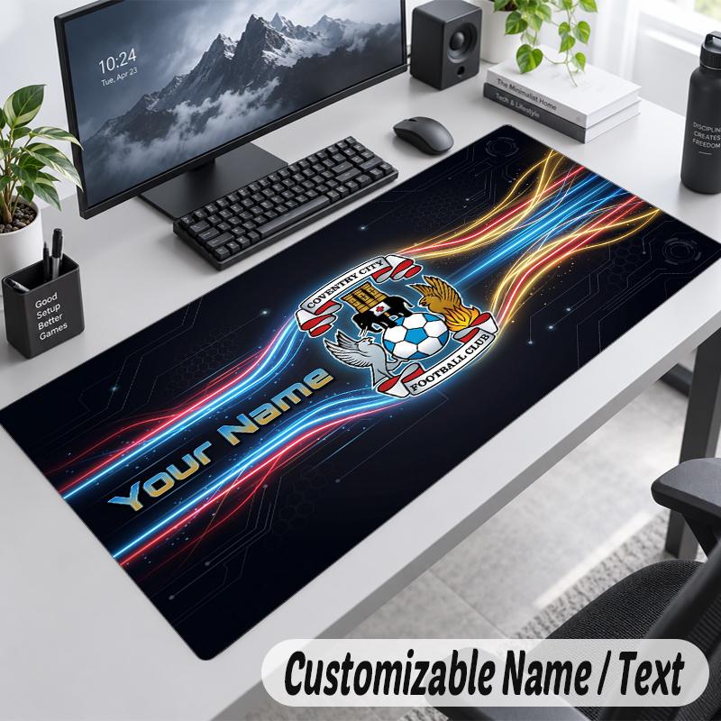 Custom Name Text Mouse Pad Coventry City Personalized Desk Pad For Work And Gaming